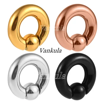 Vankula 이어 플러그 터널, 316L 스테인리스 스틸 피어싱 캡티브 후프 이어 게이지, 살 피어싱 바디 쥬얼리용 웨이트, 2 개