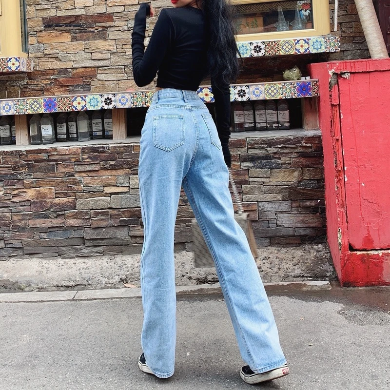 Vintage High Waist Jeans American Retro 