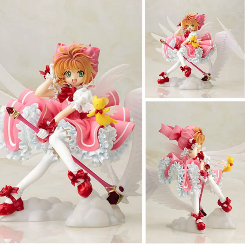 1/7 аниме карточка Captor Sakura KINOMOTO Сакура GK ПВХ фигурка Коллекционная модель игрушки с коробкой M3597 - Цвет: Розовый