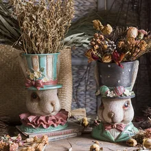 Серия мистер кролик мистер Смола Цветочный Горшок декоративные садовые цветы скульптура