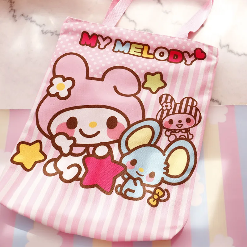 Мультфильм «Hello Kitty» Мелодия Cinnamoroll pompurin собака холст женская сумка-шоппер Детская сумка через плечо Ланч сумка экологически чистая сумка сумочка