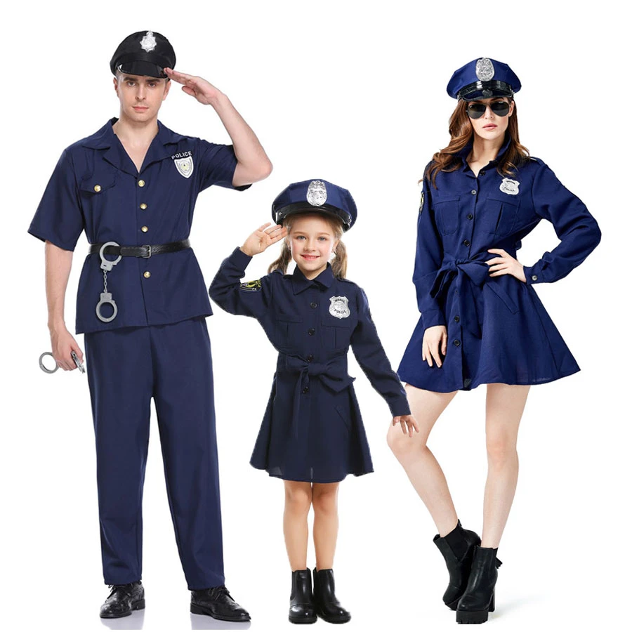 Disfraz de policía del FBI Mujer para Mujeres Damas Vestido de disfraz conjunto de uniforme oficial de policía 