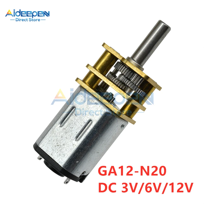 

GA12-N20 DC 3V/6V/12V Micro Metal Gear Motor Gear Wheel Gear Motor 30RPM 50RPM 60RPM 100RPM 150RPM 200RPM 300RPM 600RPM 1000RPM
