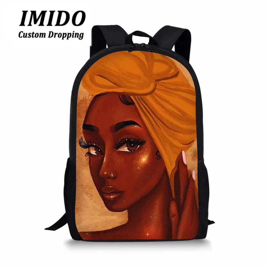 IMIDO стильный рюкзак 3 шт./компл. школьные сумки для детей черный арт в африканском стиле с принтом для девочек Школьный Рюкзак Детские сумки через плечо сумки для книг - Цвет: 5944C