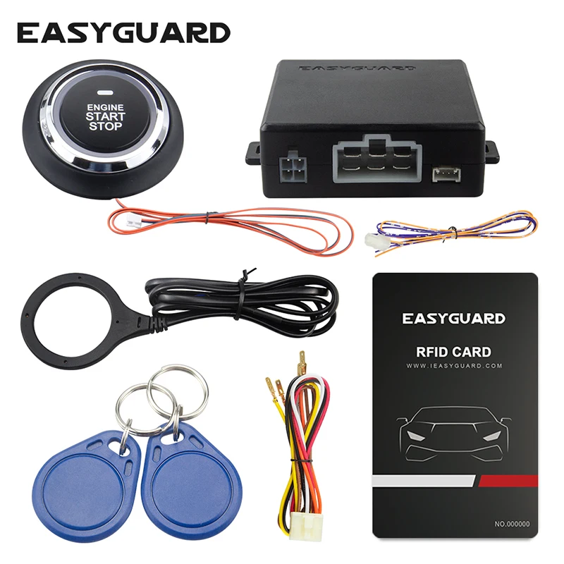 EASYGUARD RFID car alarm system keyless go system transponder immobilizer dc12v