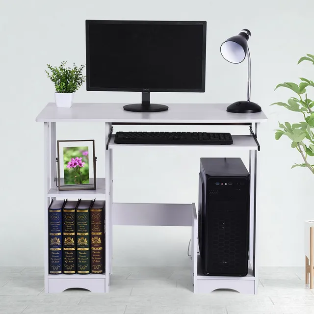 Home Computer Desk w/ Storage Shelves  3