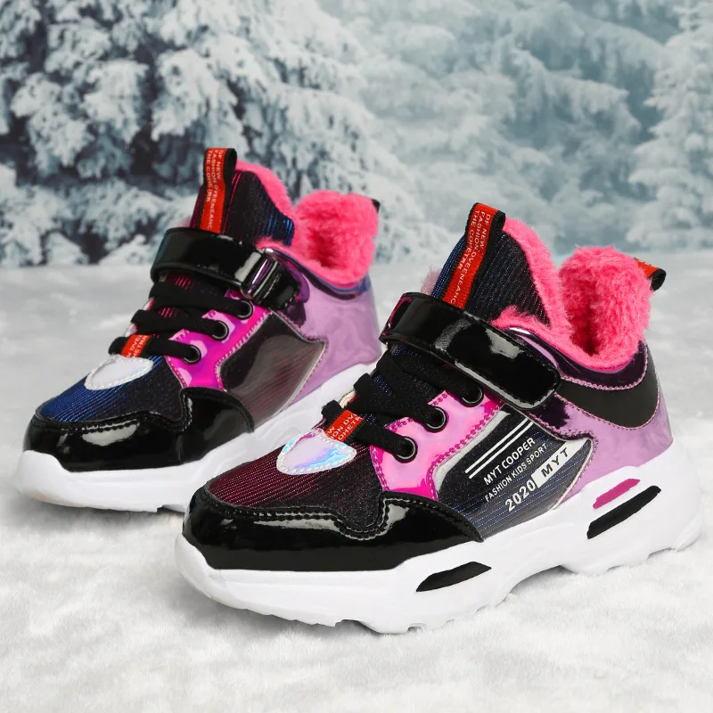 

Girls Athletic Shoes 2019 New Style Autumn GIRL'S Fashion Autumn And Winter CHILDREN'S Shoes Big Kid plus Velvet Cotton Shoes