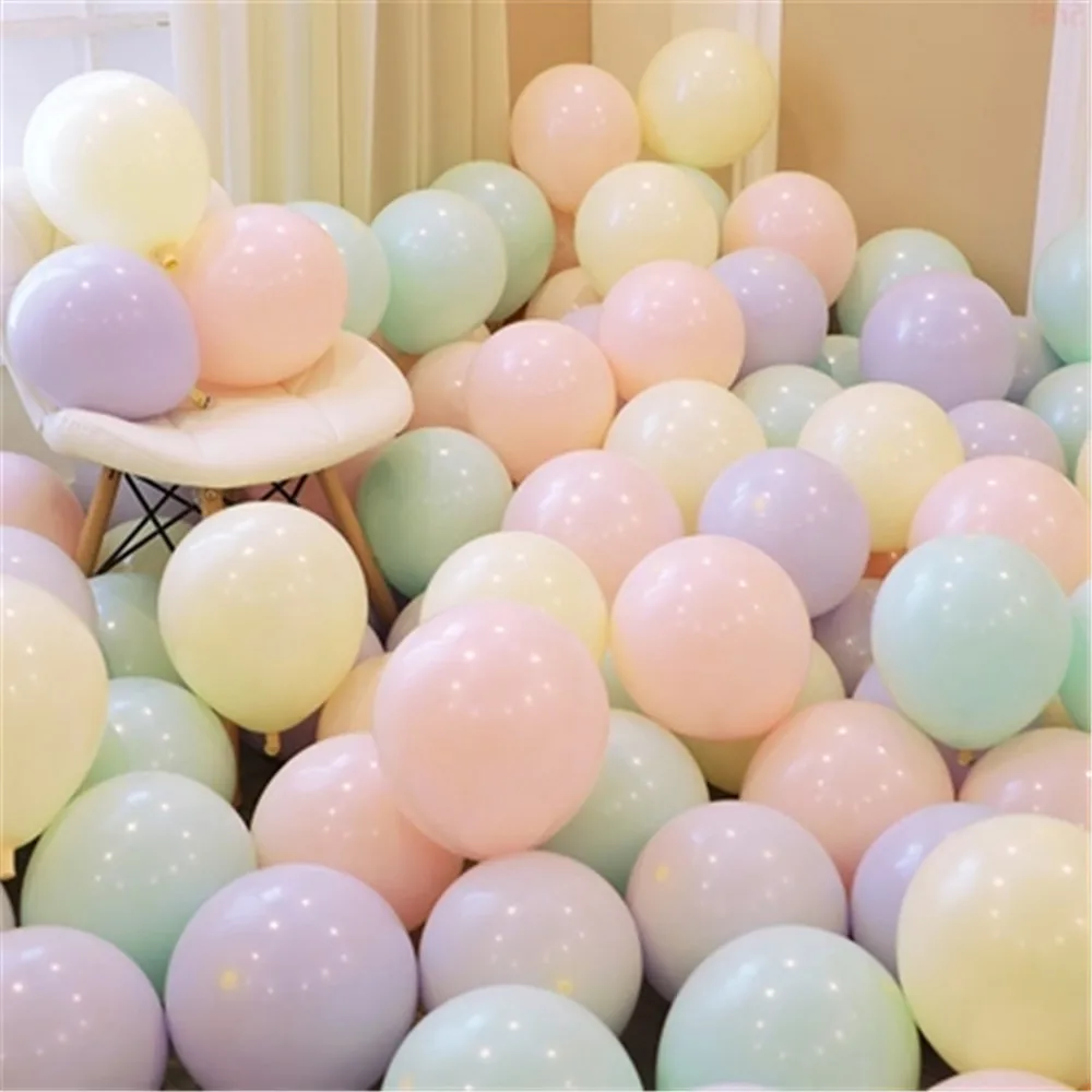 

100pcs 10inch Multicolor Pastel Candy Balloons Wedding Baloons Round Macaron Balloon Arch Decoration BirthdayParty Balloons