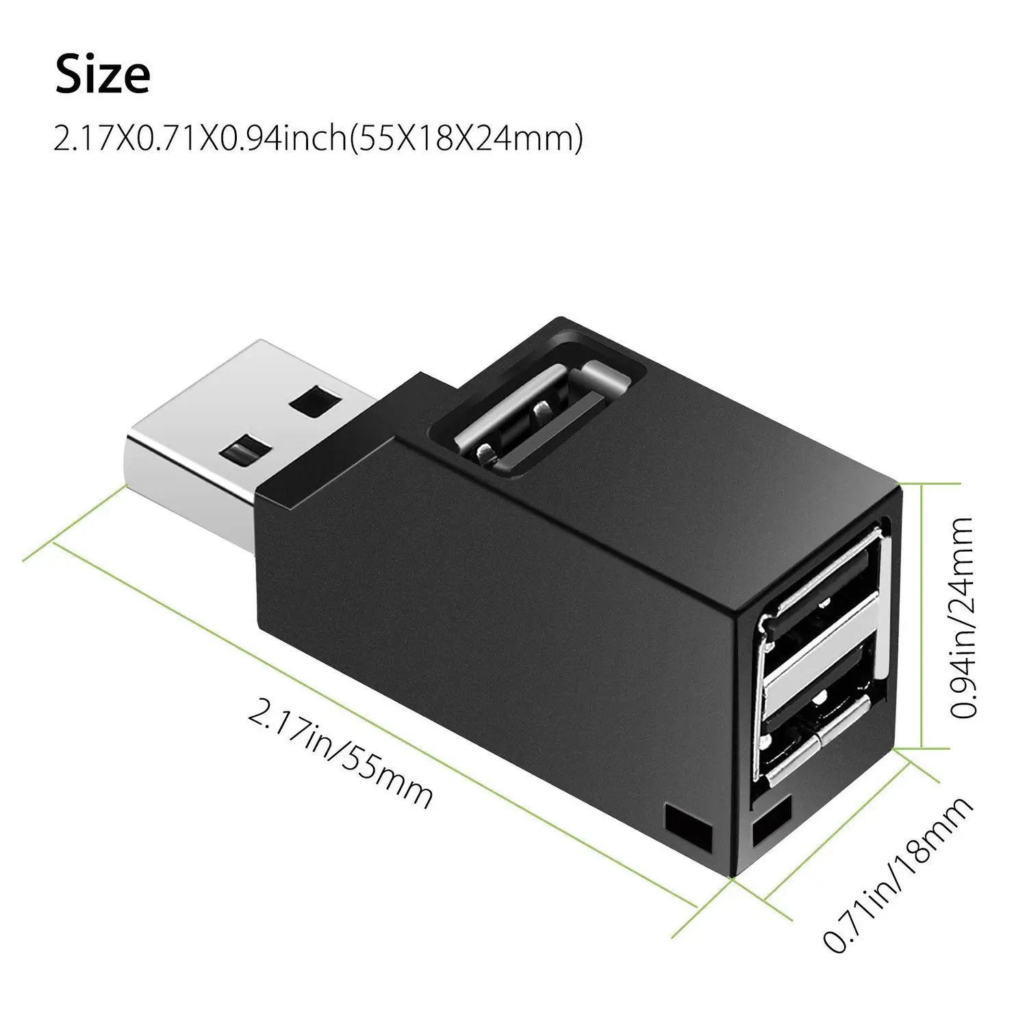 Высокая скорость 3 порта USB 2,0 мульти концентратор разветвитель расширения Настольный ПК ноутбук адаптер