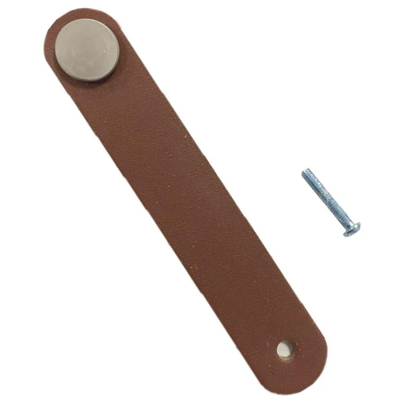 

Promotion--10Pcs Cabinet Handles Handmade Leather Dresser Drawer Knobs Pulls Door Handle Kitchen Pulls Knob
