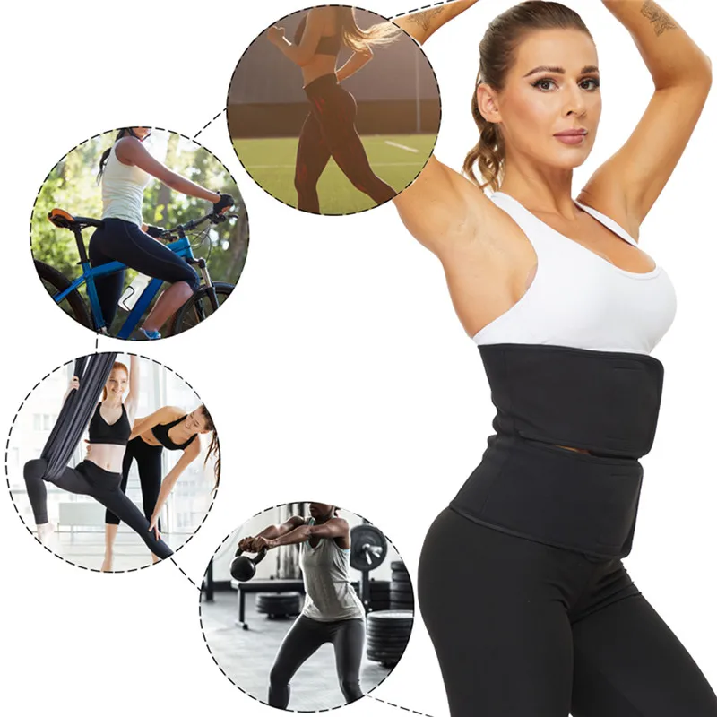 LAZAWG Neoprene Sweat Waist Cincher Women Firm Belly Control Faja Sauna Hot Thermo Body Shaper Waist Trainer Sport Girdle Shaper spanx thong