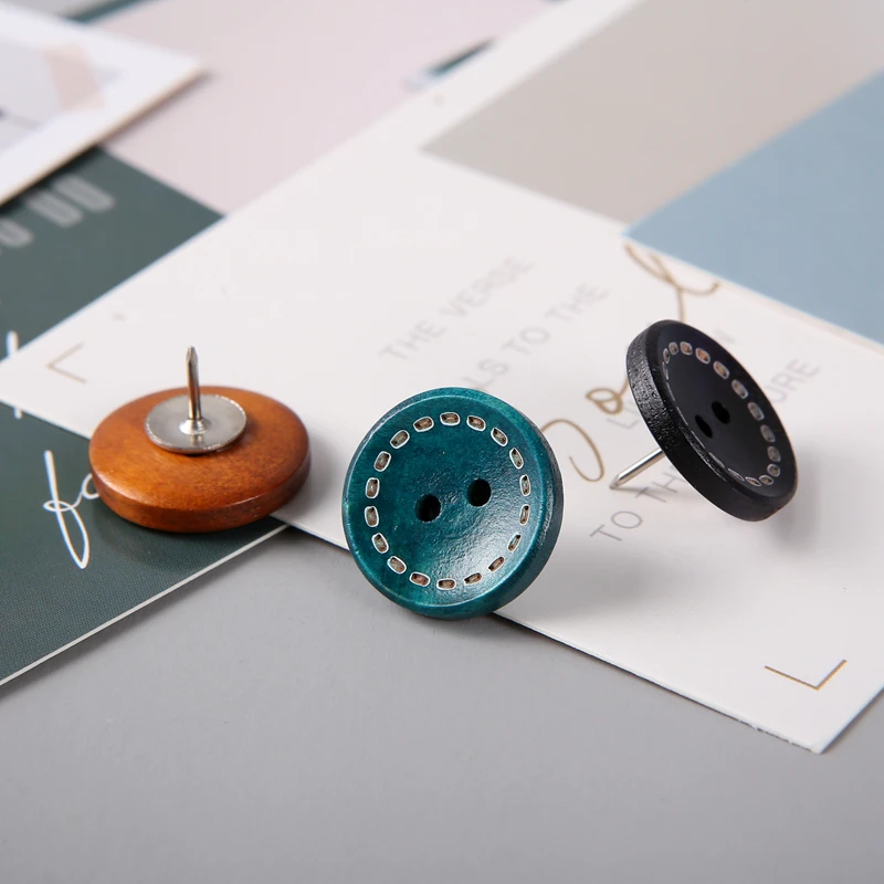 MOGII, lindas chinchetas decorativas de madera, mapa de papel, tablero de corcho, alfileres de empuje, suministros para oficina y escuela