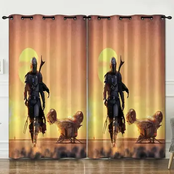 

comic curtain perforated bedroom living room decoration curtain background decoration cloth