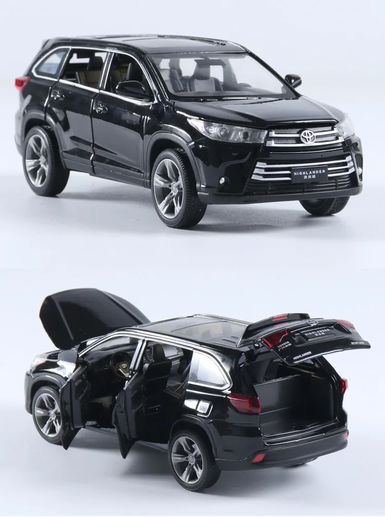 1/32 Toyota Highlander Diecasts& Toy Vehicles модель автомобиля со звуком и светильник коллекция автомобиля игрушки для мальчика Детский подарок на день рождения