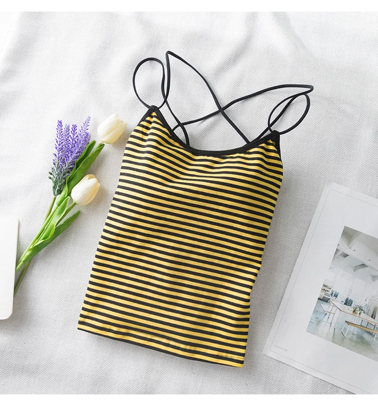 2019 New Sexy Women Cut Out Striped Bra Bustier Crop Top Bralette Strappy Cross Cropped Blusas Bandage Halter Black Tops Camis