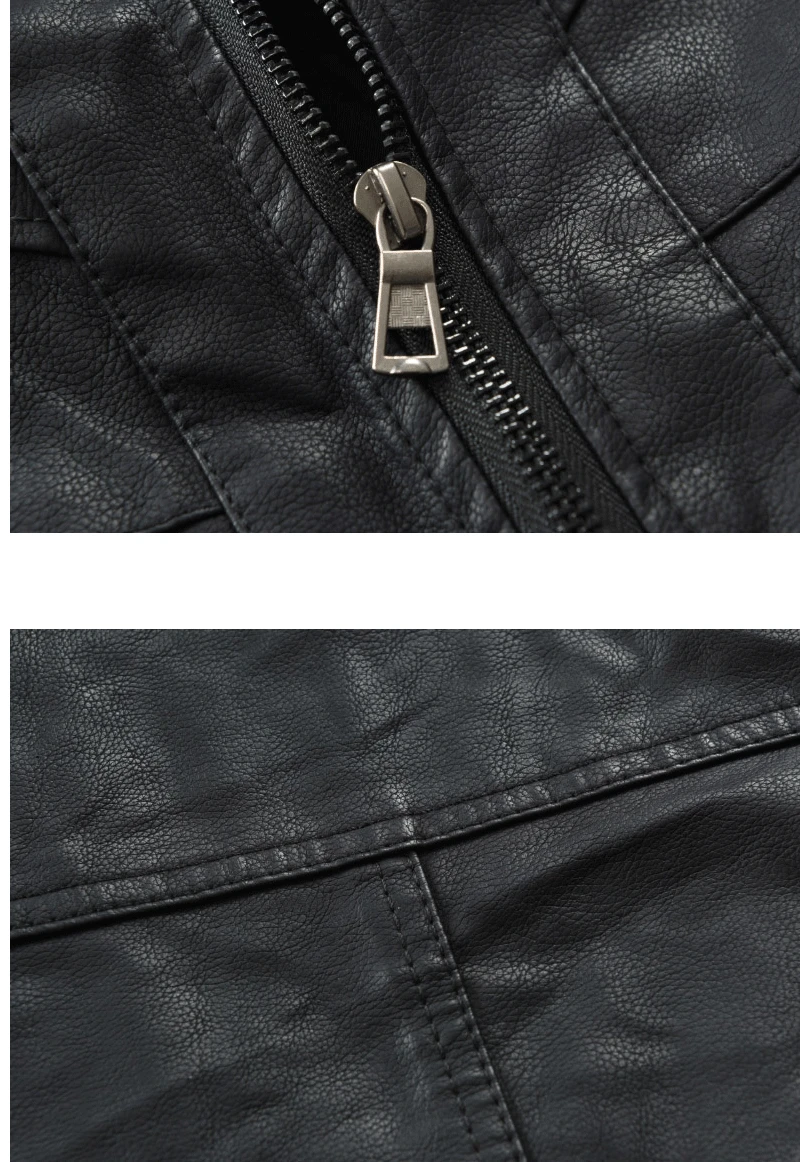 Стиль Мужская одежда AliExpress Повседневная модная и индивидуальная мужская кожаная куртка с воротником-стойкой