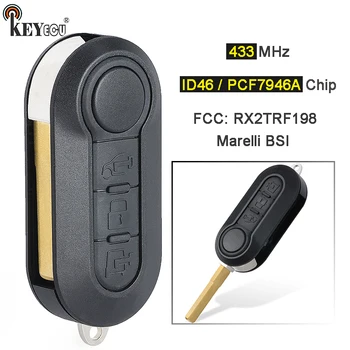 Keyforkess 433MHz ID46 Chip Marelli BSI FCC: muslimp Remote Key Fob per Fiat 500L MPV Ducato Citroen Jumper Peugeot Boxer