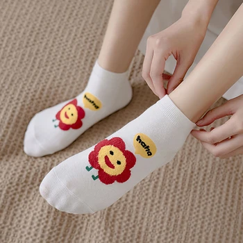

2020 spring and summer new women socks Japanese cotton cartoon funny flower series candy bar socks college style short socks