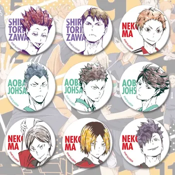 

2020 Volleyball Hinata Syouyou Kageyama Boy Brooch Hot Anime Manga Haikyuu!! Series Glass Bronze Plated Badges Schoolbag Pins