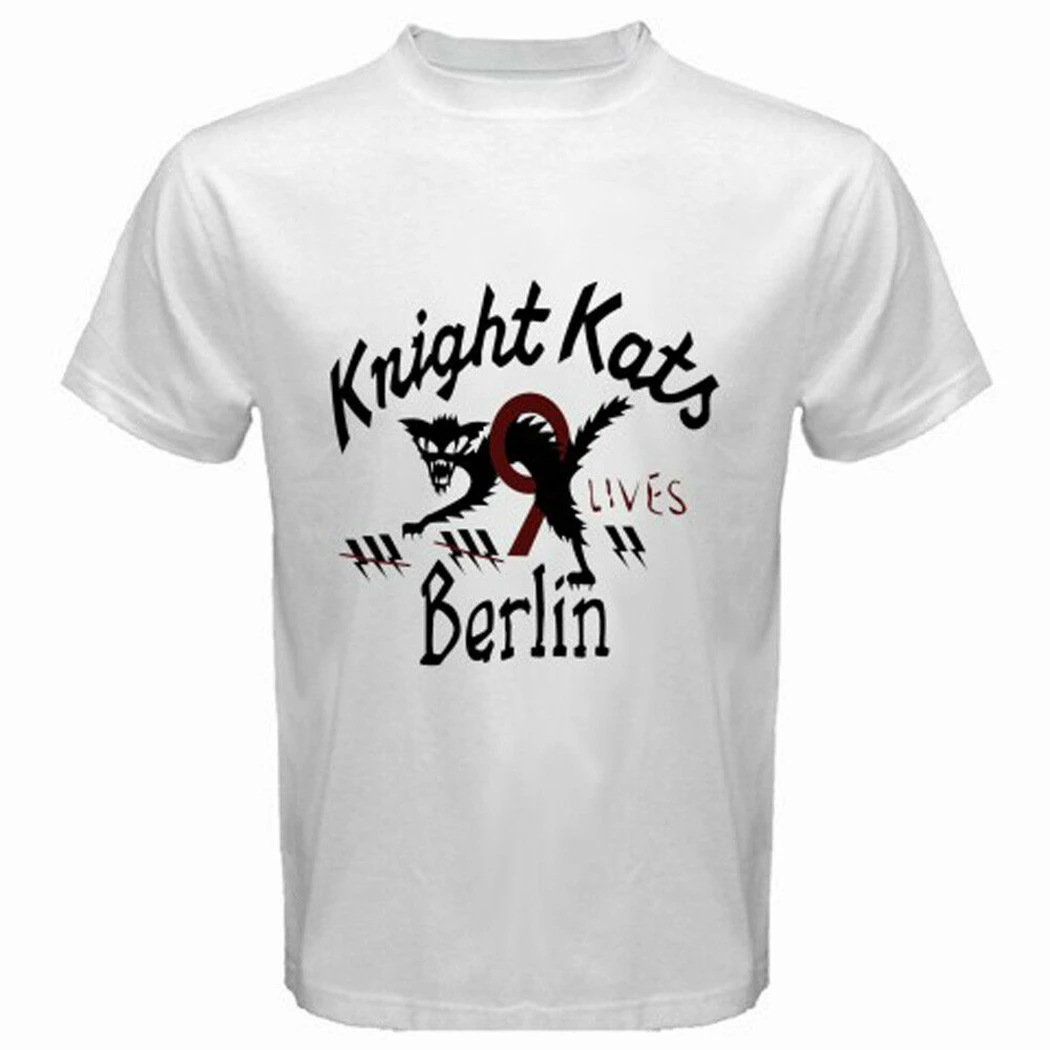 Новинка мужская белая футболка с логотипом KNIGHT KATS Берлинская гоночная размеры от