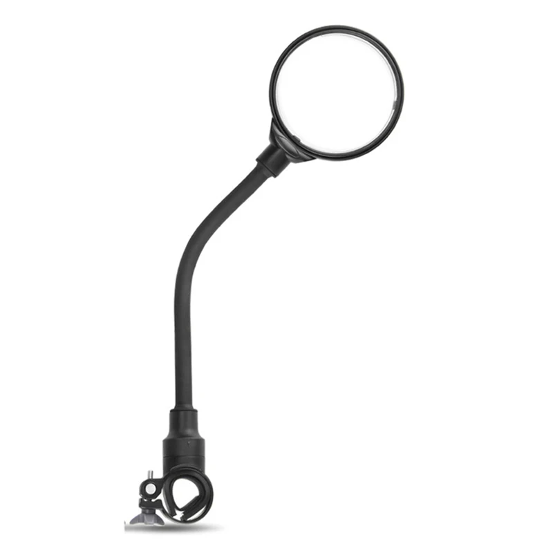 Convex Side mirror Black Bicycle Bike Rear view Adjustable 1 pair Left/right Replacement Flexible Round Useful