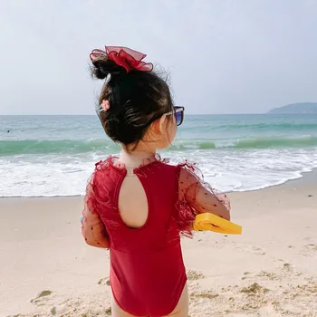 

New Arrivals Summer Toddler Baby Girl One Piece Swimwear Swimsuit Fashion Swimwear Lace Patchwork Monokini Romper Body Suit