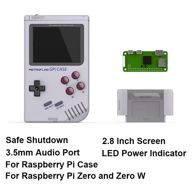 Чехол Gameboy для Raspberry Pi Zero и W с безопасными отключениями в наличии|Аксессуары