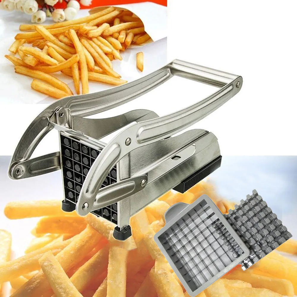 Stainless Steel French Fry Cutter Potato Vegetable Slicer Chopper Dicer 2 Blade Cuisine Outils Accessoires Mutfak Aksesuarlari | Дом и сад