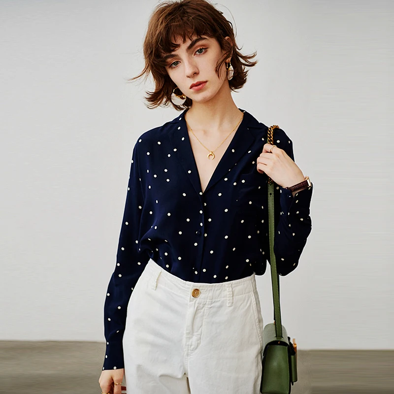 polka dot v neck top
