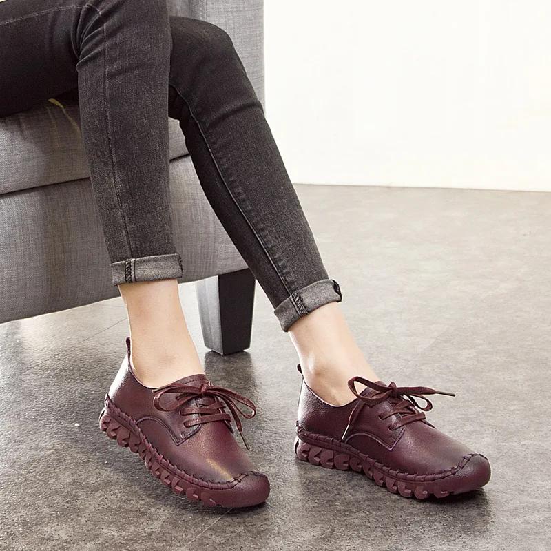 

Hand-sewn women's single shoes in spring and summer Round Heel platform heels Fits true to size, take your normal size