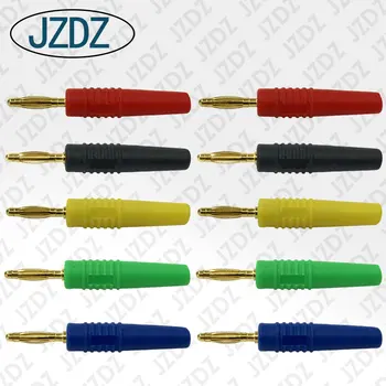 

JZDZ J.10006 10pcs 2.5mm welded gold-plated banana plug with PVC insulation sheath