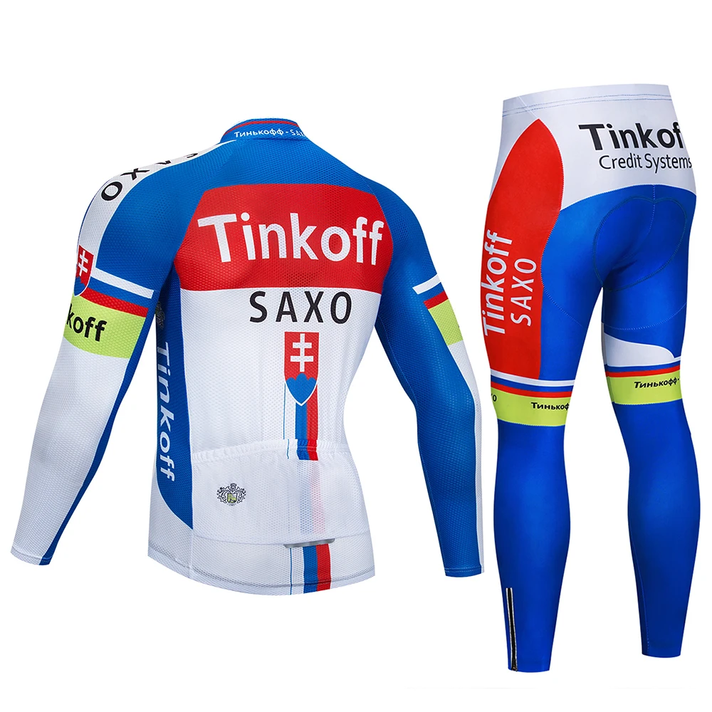 Tinkoff Команда с длинным рукавом Велоспорт Джерси набор комбинезон ropa ciclismo Одежда для велосипеда MTB велосипед Джерси форма мужская одежда