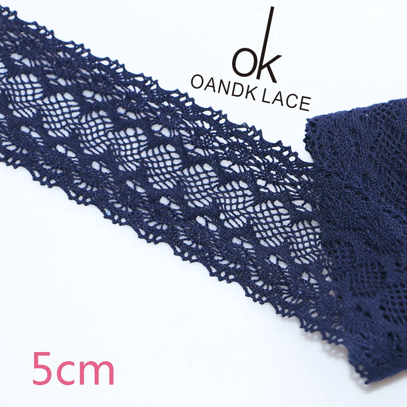 5CM 5yard Новинка, 5 ярдов, синяя хлопковая кружевная лента ручной работы в стиле пэчворк, скрапбук для рукоделия, швейных аксессуаров - Цвет: 5CM 5yard