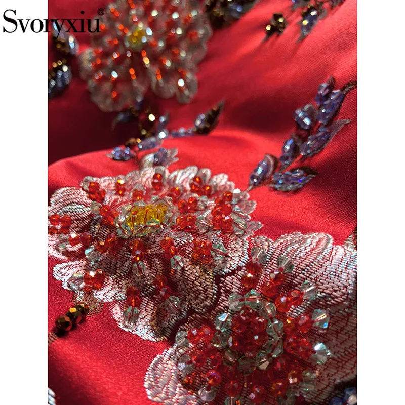 Svoryxiu Designer Autumn Winter Vintage Red Mini
