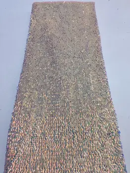 

2019 shiny French lace fabric 5 yards fashion party dresses tulle lace fabric with sequins African net lace