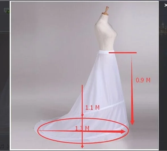 

In Stock White with Long Train Wedding Petticoat Cheap Hoops Petticoats for Wedding Dress
