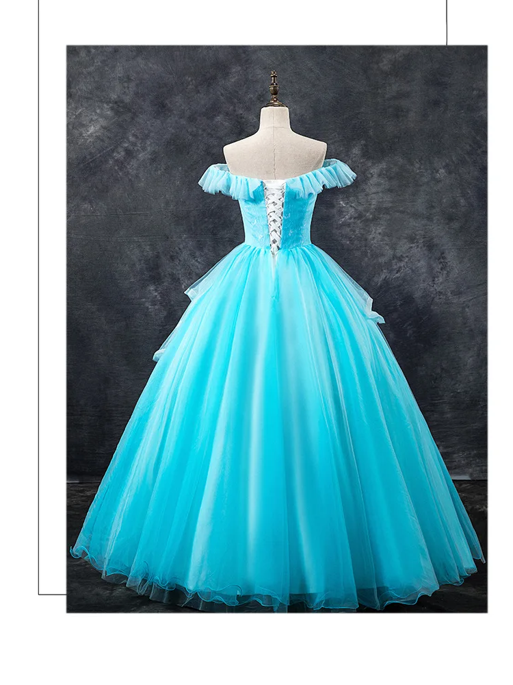 С плеча Длина до пола кружево с аппликацией бисером-вверх Тюль vestidos 15 anos quinceanera бальное платье