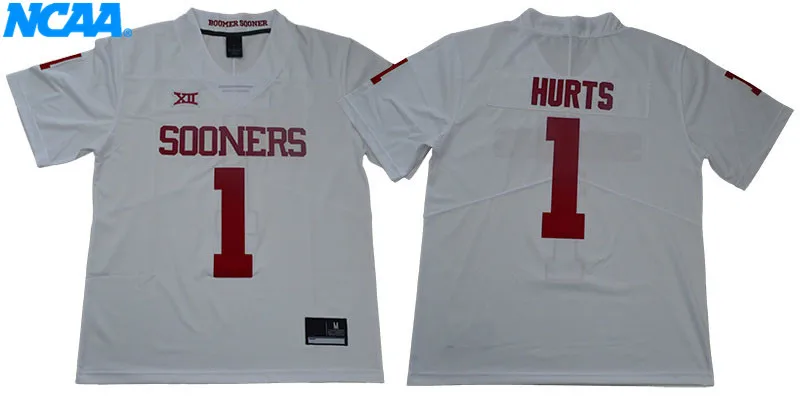 Новое поступление, высокое качество, Sooners Hurts#1, Спортивная футболка для колледжа, майки, S-XXXL - Цвет: 1