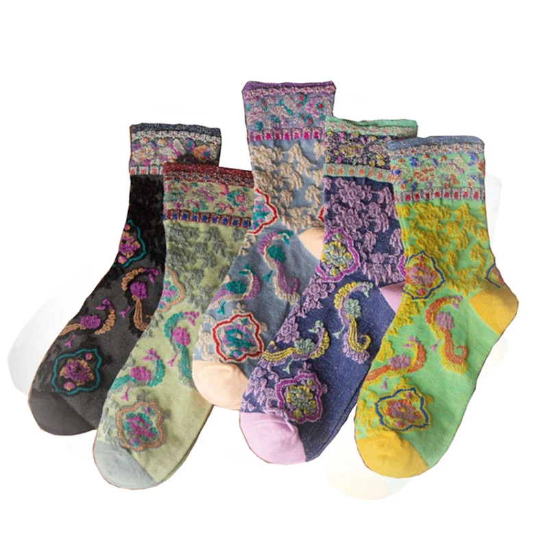 3 Pair Korean Style Women Socks Cotton Harajuku Ladies Winter Set Kawaii Flower Print Fashion Streetwear Cute High Quality | Женская