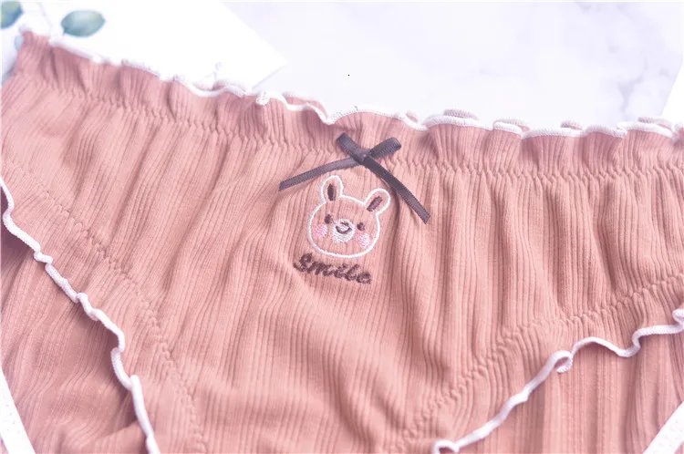 SP& CITY, японское нижнее белье с вышивкой животных из мультфильмов, женское нижнее белье, трусики для девочек, милые трусики с оборками по краям, женское нижнее белье