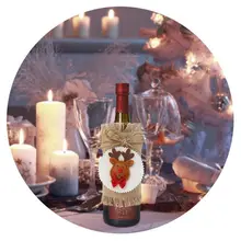 Рождественская Крышка для бутылки вина украшения для бутылки праздничный обеденный стол Декор красное Вино Шампанское крышка для бутылки год