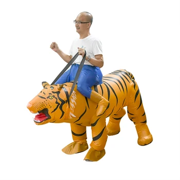 

Adult Cosplay Tiger Inflatable Suit Cartoon Animal Performance Fancy Dress Costume Halloween Man Woman Holiday Party