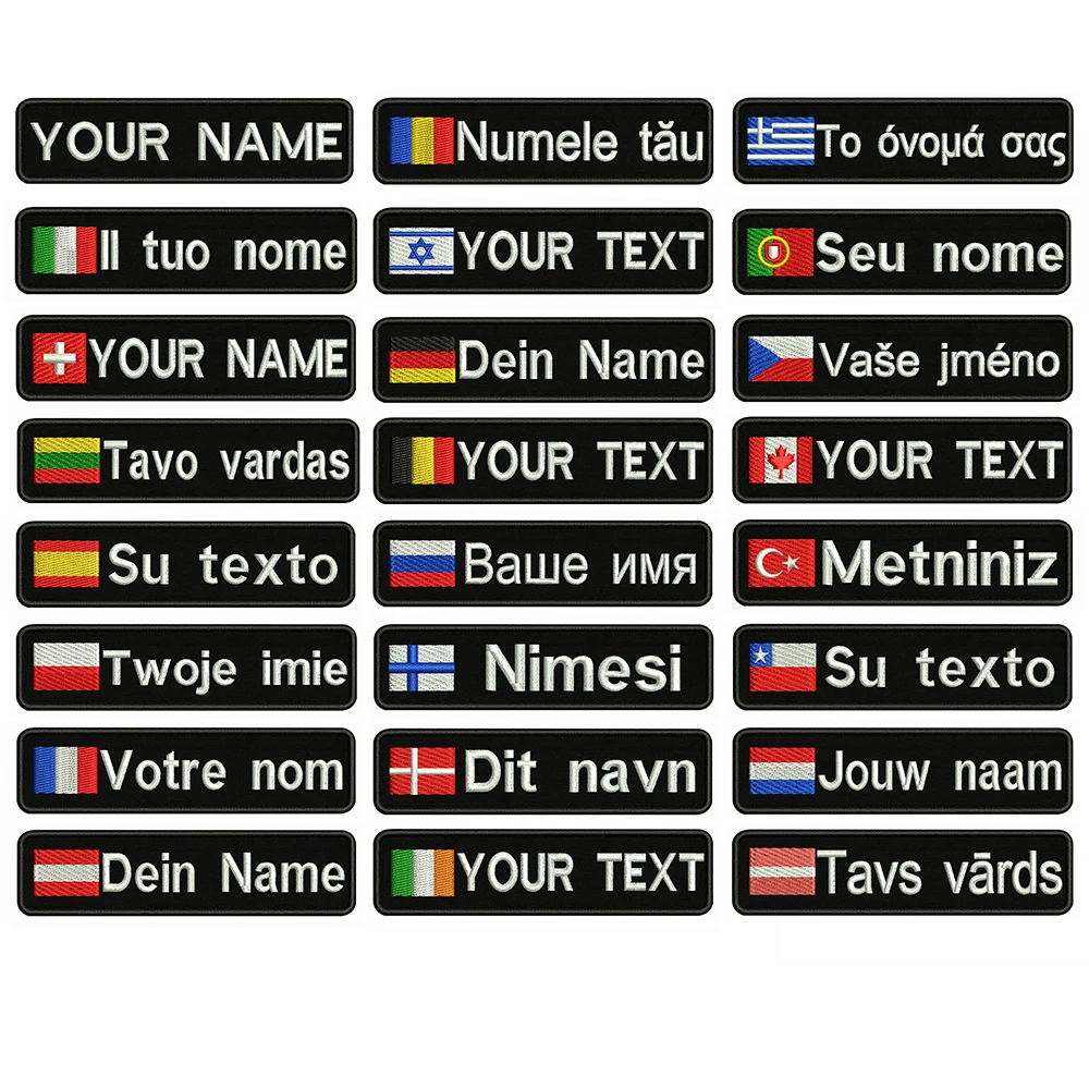 Patches Flags Badge Backpack Embroidery Name-Text-Patch National Iron-On Velcro Custom