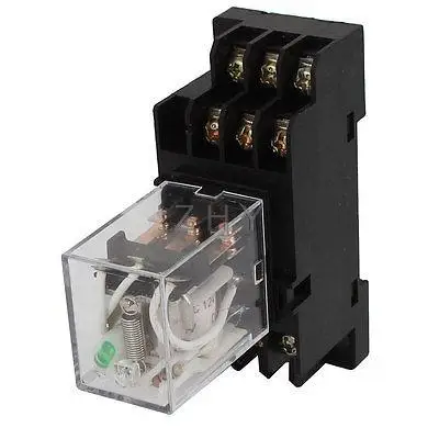 

DC 12V Coil 11 Pin DPDT Green LED Pilot Lamp Electromagnetic Power Relay