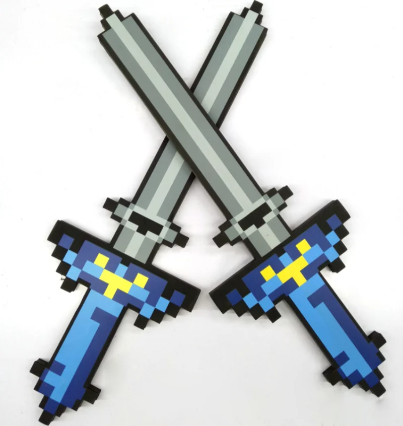 

61cm High Quality Safe EVA Swords Perfect Minecrafted Swords Diamond Short Knife Action Party Toy Christmas Gifts Kids