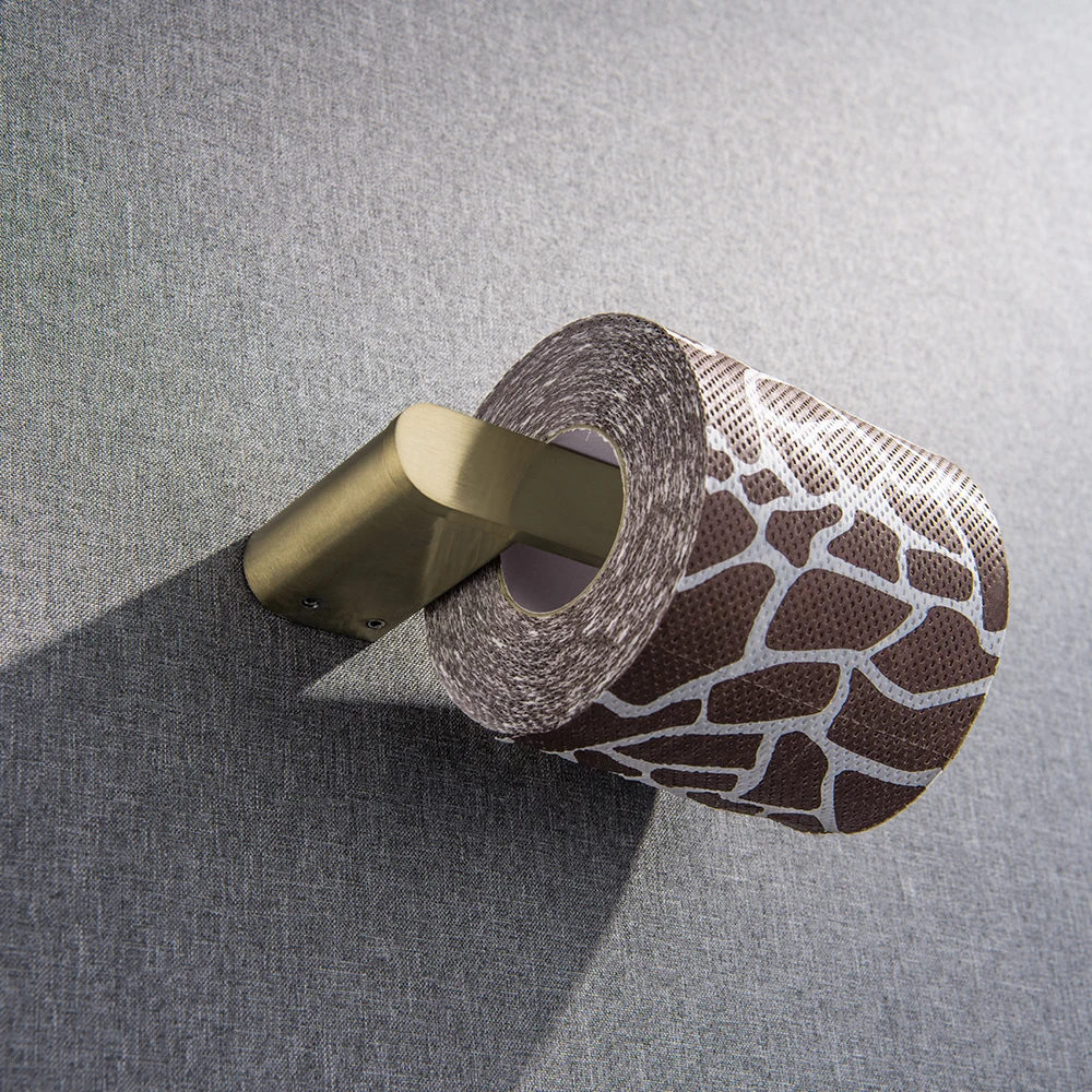 Brushed Gold Stainless Steel Bathroom Hardware Set Towel Hook Toilet Paper Holder