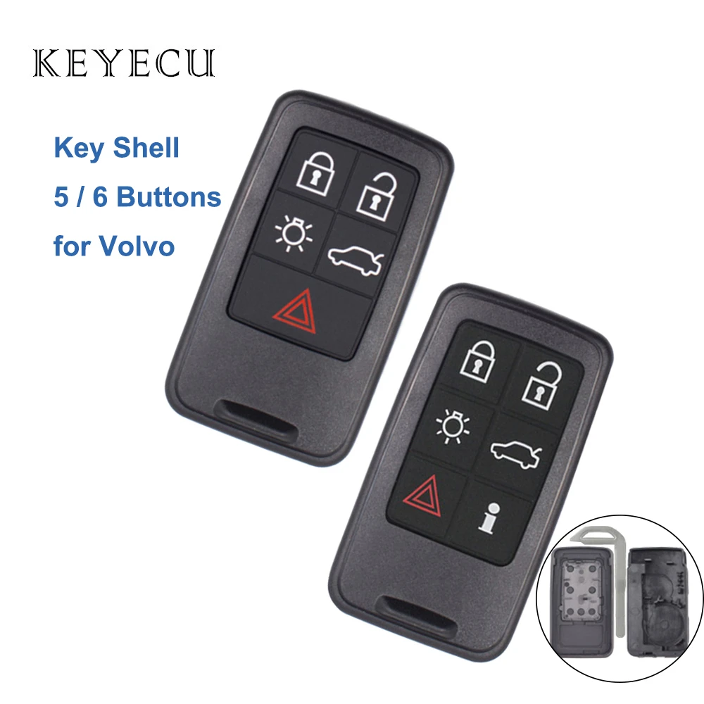 keyless entry 6 Button remote key shell case fob FOR VOLVO XC70 V70