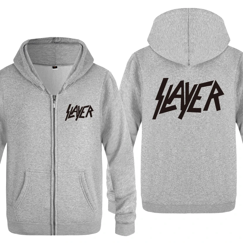 Slayer Рок Группа толстовки мужские мужские s молния с капюшоном флис толстовки кардиганы - Цвет: HUIY HET
