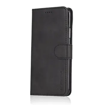

For Iphonexr Retro Business Calfskin Flip Card Wallet Bracket Leather Case - Black