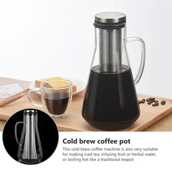 

1pc 1600ML Cold Brew Drip Coffee Pot Coffee Brewer With Strainer Borosilicate Glass Chilli Coffee Pot Without Cup